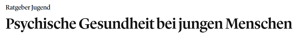 Psychische Gesundheit bei jungen Menschen